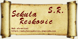 Sekula Resković vizit kartica